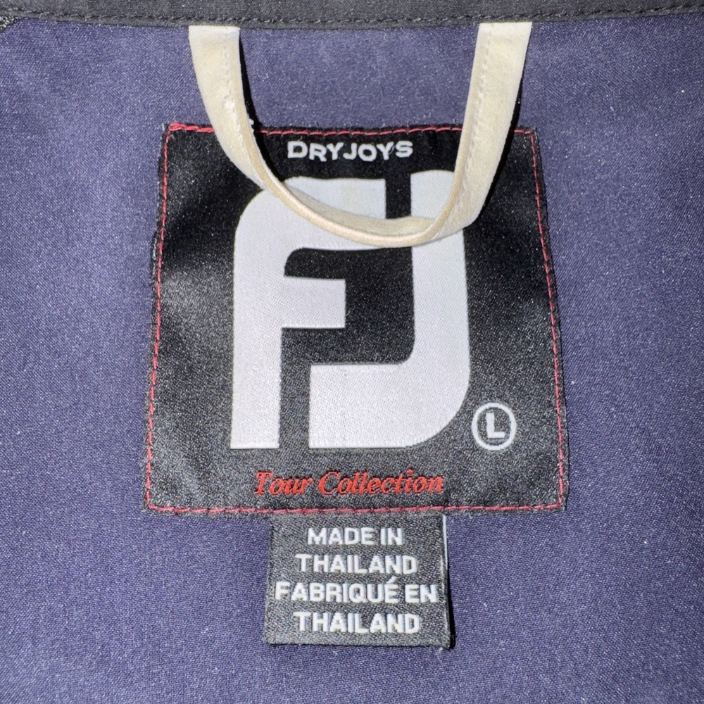 Footjoy Dryjoys Tour Collection 1/2 Zip Short Sleeve Golf Jacket Large Navy Blue - Picture 3 of 6